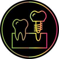 implantes línea degradado debido color icono diseño vector