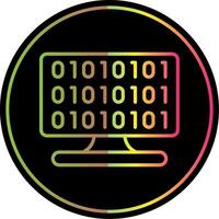 Binary Code Line Gradient Due Color Icon Design vector