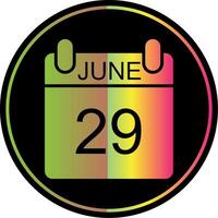 June Glyph Due Color Icon Design vector