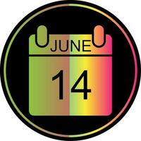 June Glyph Due Color Icon Design vector