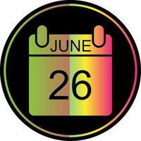 June Glyph Due Color Icon Design vector