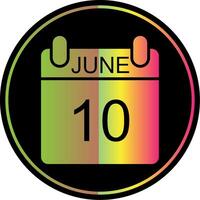 June Glyph Due Color Icon Design vector