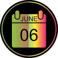 June Glyph Due Color Icon Design vector