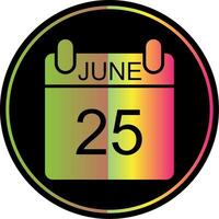 June Glyph Due Color Icon Design vector