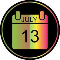 July Glyph Due Color Icon Design vector