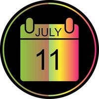 July Glyph Due Color Icon Design vector