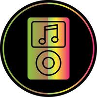 música jugador glifo debido color icono diseño vector