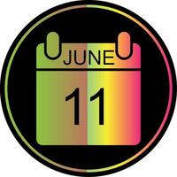 June Glyph Due Color Icon Design vector