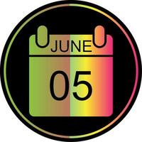 June Glyph Due Color Icon Design vector