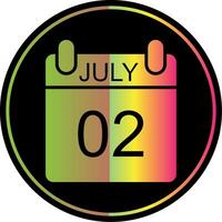 July Glyph Due Color Icon Design vector