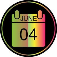 June Glyph Due Color Icon Design vector