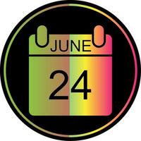 June Glyph Due Color Icon Design vector