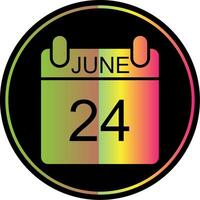 June Glyph Due Color Icon Design vector