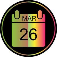 marzo glifo debido color icono diseño vector