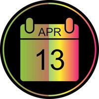 April Glyph Due Color Icon Design vector