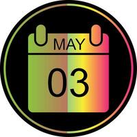 May Glyph Due Color Icon Design vector