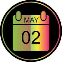 May Glyph Due Color Icon Design vector