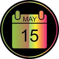 May Glyph Due Color Icon Design vector