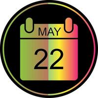 May Glyph Due Color Icon Design vector