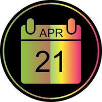 April Glyph Due Color Icon Design vector