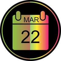 marzo glifo debido color icono diseño vector