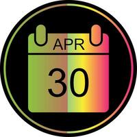 April Glyph Due Color Icon Design vector