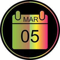 marzo glifo debido color icono diseño vector