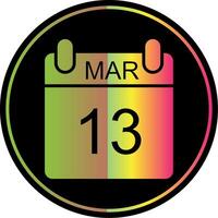 March Glyph Due Color Icon Design vector