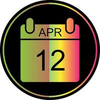 April Glyph Due Color Icon Design vector