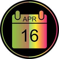 April Glyph Due Color Icon Design vector