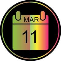 March Glyph Due Color Icon Design vector