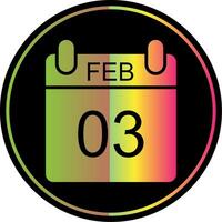 February Glyph Due Color Icon Design vector