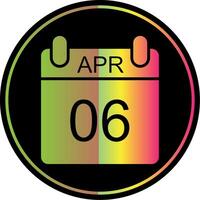 April Glyph Due Color Icon Design vector