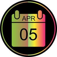 April Glyph Due Color Icon Design vector