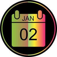 January Glyph Due Color Icon Design vector