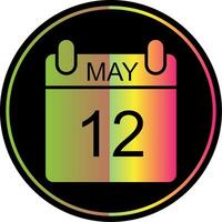 May Glyph Due Color Icon Design vector