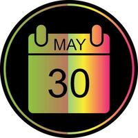 May Glyph Due Color Icon Design vector