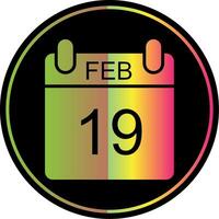 February Glyph Due Color Icon Design vector