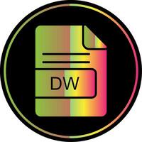 DW File Format Glyph Due Color Icon Design vector