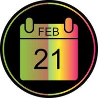 February Glyph Due Color Icon Design vector