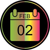 February Glyph Due Color Icon Design vector