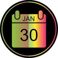 January Glyph Due Color Icon Design vector