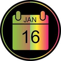 January Glyph Due Color Icon Design vector