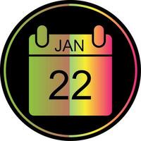 January Glyph Due Color Icon Design vector