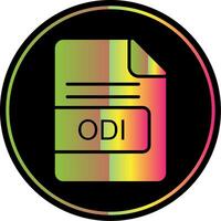 ODI File Format Glyph Due Color Icon Design vector