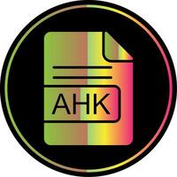 ahk archivo formato glifo debido color icono diseño vector