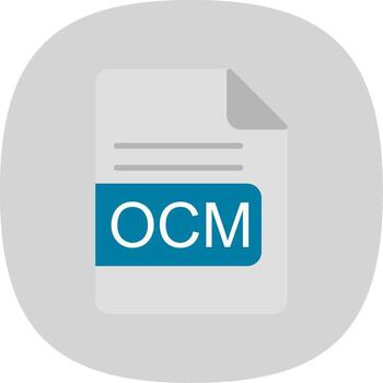OCM File Format Flat Curve Icon Design vector