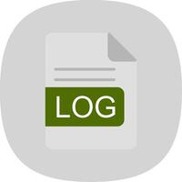 LOG File Format Flat Curve Icon Design vector