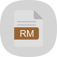 RM File Format Flat Curve Icon Design vector