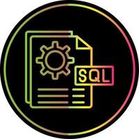 Sql File Line Gradient Due Color Icon Design vector